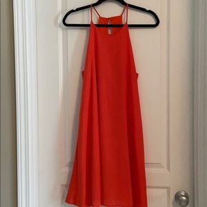 Solid orange swing dress